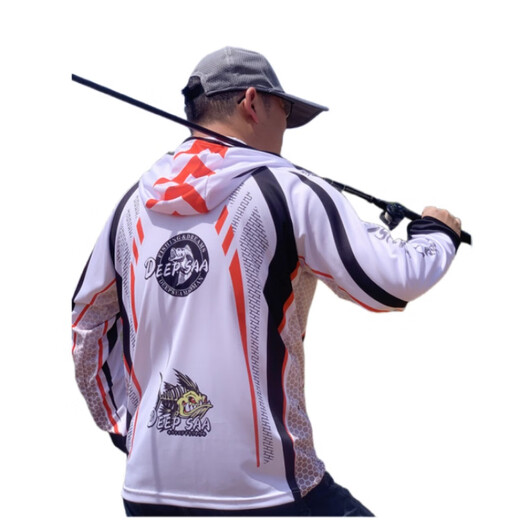 2025 new fishing sun protection clothing men's suit ice silk breathable sun protection quick-drying anti-mosquito sports fishing clothing customization 002 red top + gray pants L recommended 115 to 135 Jin Jin equals 0.5 kg