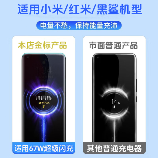 AMKE适配小米充电器67W90W120w超级快充原装氮化镓套装1345充电头type-c快充线头红米数据线充电线插头 【官新正品】67w金标头+1.0米金标线