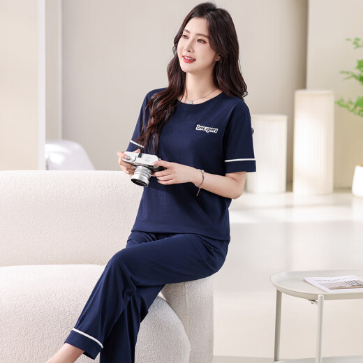 Modal Pyjamas für Frauen im Sommer Pure Cotton Kurzärmel Dünne 2025 Neue Sommer-Freizeitbaumwolle können außerhalb der Hosen zu Hause getragen werden.
