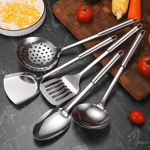 Spulula Fryry Spatula Soup Spoon Spoon Коланже из нержавеющей стали шпатья по домашнему кухни жареного толстого железного лопатока жарки кольца