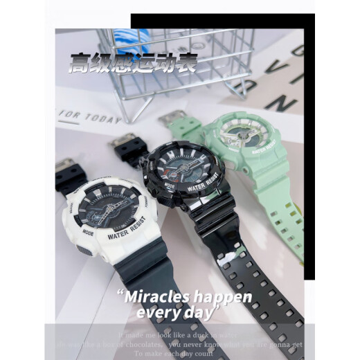 Xiao丨Mi Youpin Smart Healthy Electronic Watch Women's Summer Yang Zi's same style as students, junior high school girls' Japanese series, large size - transparent silver [719] main color, give Lion's hand rope