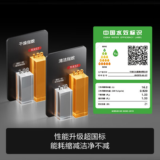 FOTILE dishwasher S7 built-in household 21 sets of 3-layer dish baskets, large capacity washable pots, intelligent placement, intelligent washing, independent steam sterilization, high-energy bubble washing, 21 sets of intelligent investment and washing, fully managed