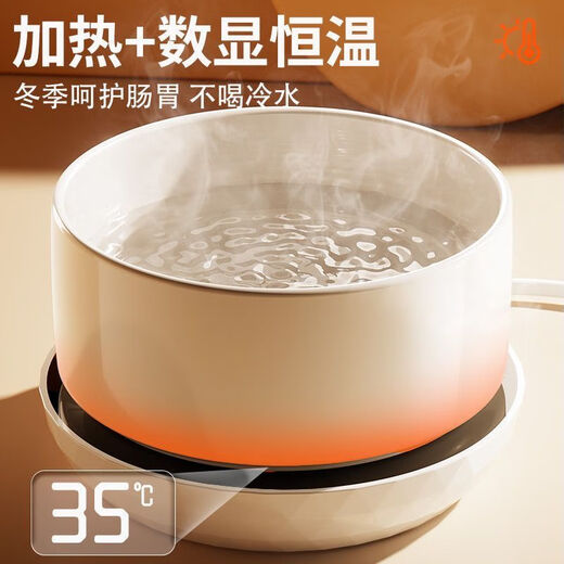 酸奶机猫咪饮水恒温无线机冬季加热罐头喝水碗陶瓷保温喂水器宠物 400ml白色陶瓷碗+防干烧定时恒温垫 三挡数显饮水机 水电分离丨已质检