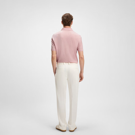 Boss Boss [Geschenk am chinesischen Valentinstag] [Gleiches Modell in Beckham] Herren 25-jähriger Herbst-Leinen-Polo-Shirt 673-Pink L.