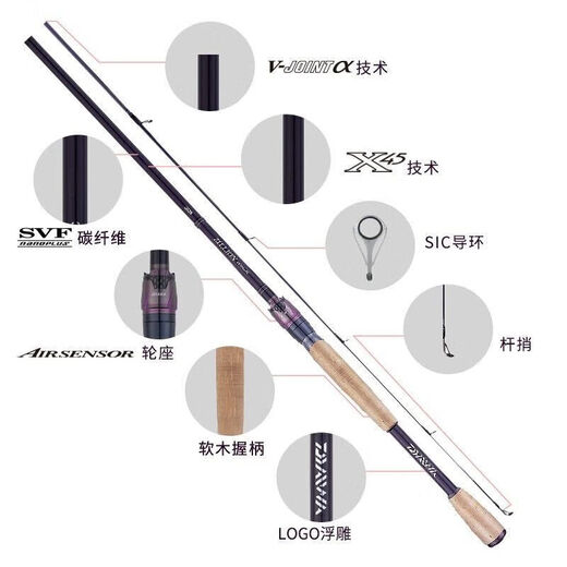 Daiwa (Daiwa) Zillion Zilong Jingyao Luya Pole simple tige à longue portée Carbon Luya Pole de pêche à la pêche universelle 2,03m Kawamura-682Mlfs