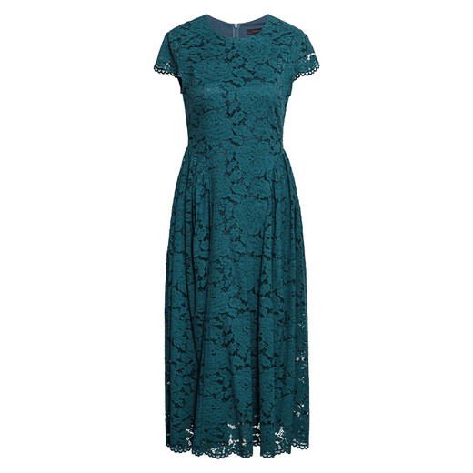 Vestido de encaje verde de pavo alta Roeyshouse 2025 Summer NUEVO ALLO RED REDECTO BLUJO GRANDE MEDIA FALDE 12013 PELA PELA VERDE M