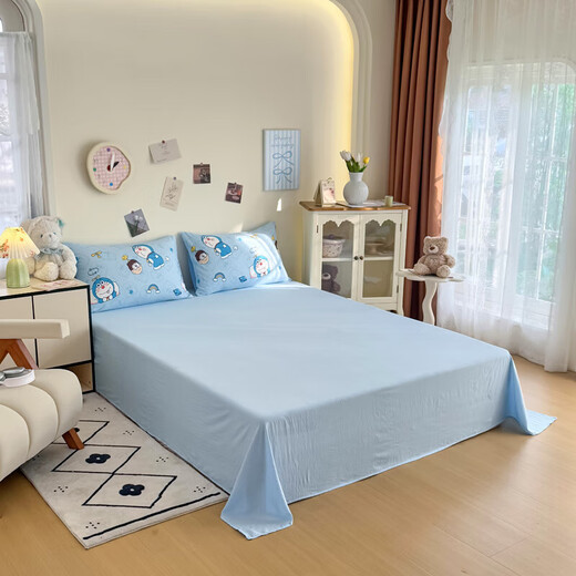 Spring and autumn fully washed cotton cartoon Xiaoxin four-piece children's quilt cover student dormitory bed three-piece bedding set Casno-Doraemon 1.5m bed sheet style four-piece set-quilt cover 150*200