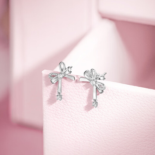 Saturday Fortune Earrings Women's Bow Earrings S925 Silver High-Quality Birthday Gift J0914935 Pair