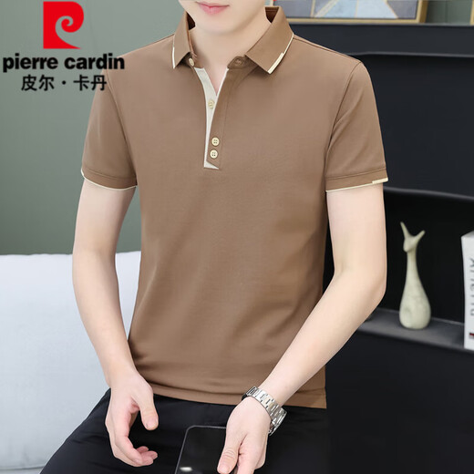 Pierre Cardin Polo Shirt Herren kurzärmelig T-Shirt Sommer Trendy Business Casual Collar Top Herren-Revers Halbärmelte T-Shirt Black Qy723 m