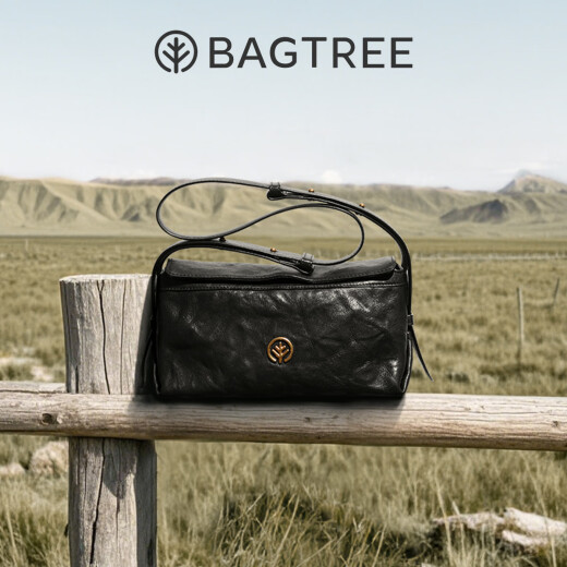 BAGTREE【明星同款】包包树奶盒包植鞣牛皮新款轻奢品牌单肩斜挎Hobo女包 焦糖色-小号【双磁吸款】 高级小众
