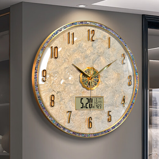 Zunner wall clock living room 2026 new light luxury high-end home high-end modern simple high-end art clock wall hanging perpetual calendar model large size