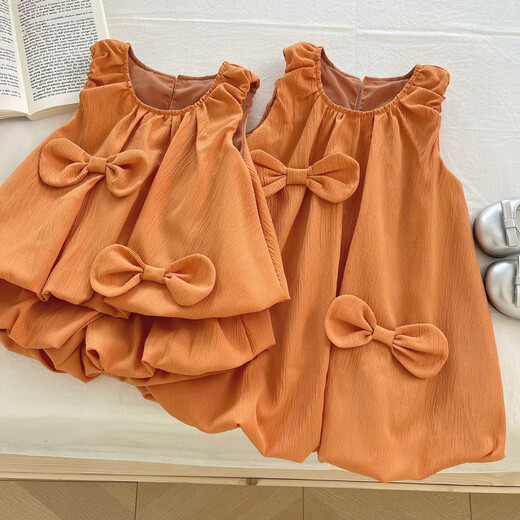 HUALIN FASHION Guangzhou Thirteen-Line Summer Korean Style Girls Bow Sleeveless Dress Sisters 1715217153 17152 Set M 100c