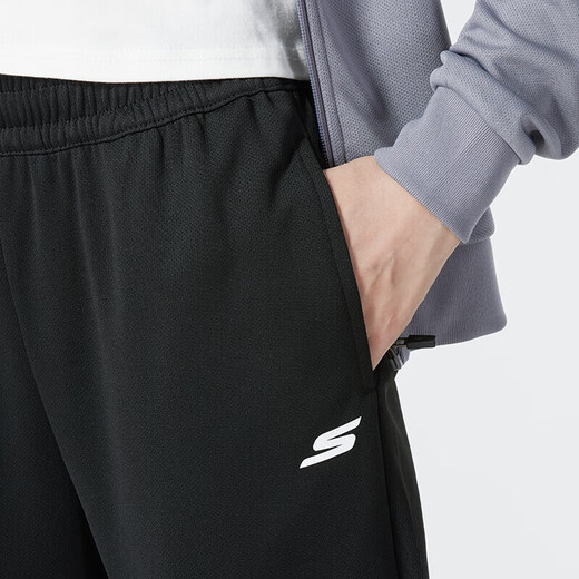 
Skechers suit women sportswear hooded jacket running fitness training trousers casual pants straight pants pants black two-piece set/hooded jacket + trousers XS
