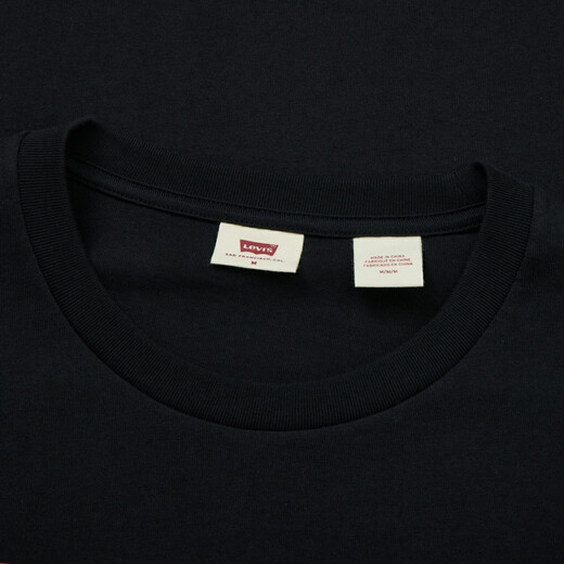 Couple de Levi's American lâche imprimement à la mode simple confortable Coton Coton Round Coure à manches courtes Black 0001 A9224-0001 M