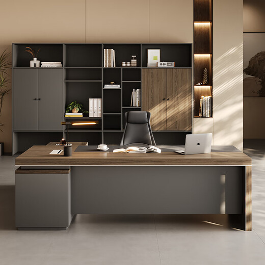 Xinhebang E0 level boss desk, office desk and chair combination, simple modern manager desk, light luxury president desk, executive desk, upgraded E0 level board, 1.6 meter boss table