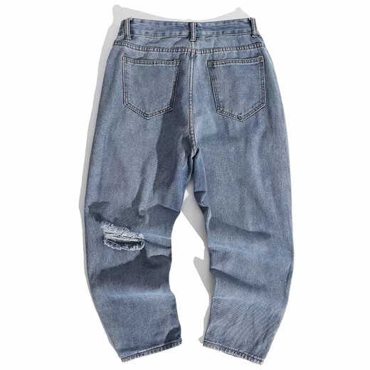 
Changxiang Huili ripped jeans men's summer thin straight loose trendy brand design niche nine-point pants high street ins 679 S