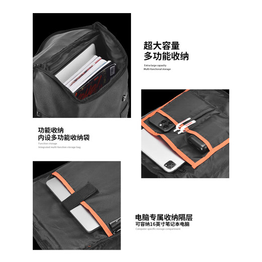 ONRF backpack business trip high school backpack female large capacity computer bag commuting students junior high school school bag male black F1036 (pre-sale)