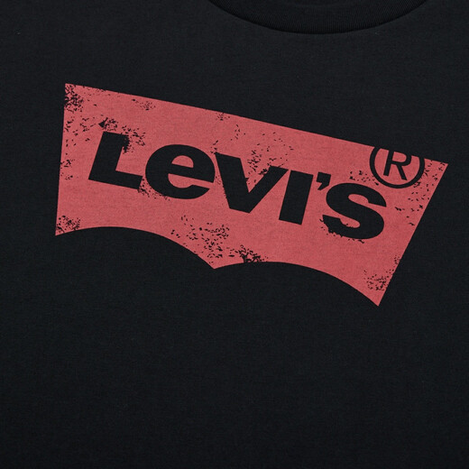 Couple de Levi's American lâche imprimement à la mode simple confortable Coton Coton Round Coure à manches courtes Black 0001 A9224-0001 M