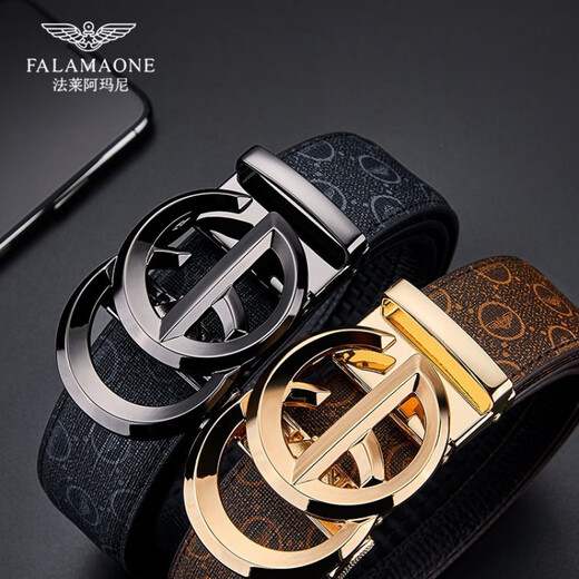 FALAMAONE 2025 NOUVELLE CEINTURATION CEINTROL MEN'S GOLINE CUIR COURTURE CEINTRALLE CEINTROLE PURE CEINDRE DE VOLE PURE CEINTURATION CONSUCHE CONSUCHE PD841Q-LH Boîte cadeau en bois massif 120cm