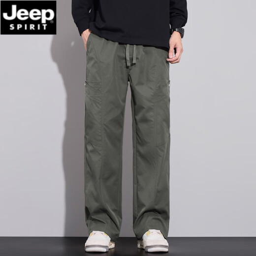 Jeep Spirit2025 Nuevos pantalones de trabajo para la marca de moda masculina suelta y cómoda escalada al aire libre y pantalones casuales estadounidenses rectos 9857 Tierra Color XL (140Jin [Jin equivale a 0.5 kg])