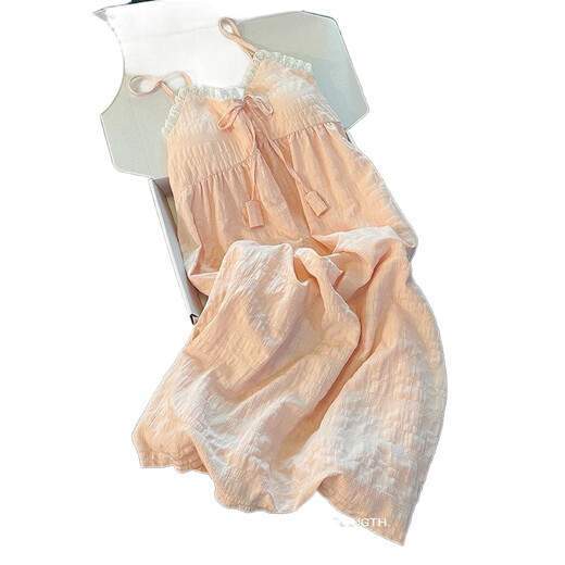 Pmwrun avec coton coton Summer Princess Style Sweet Nightgown For Women Abricot Color Suspender Pyjamas Loose Princess Style Home Clothes Robe Impliable PORD POSSE SIMPLE POUDRE 679 # M RECOMMANDÉ 75-100JIN [JIN ÉQUILÉS 0,5 kg]