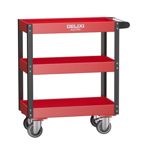Delixi electrical tool cart trolley multi-functional rack three-layer storage rack trolley mobile workshop repair car repair tool cabinet upgraded three-layer thickened tool trolley