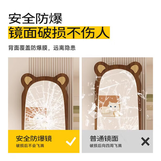 小匠材全身镜落地镜卧室小熊穿衣镜服装店试衣镜家用壁挂式镜子160*50