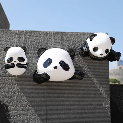 Shangyi Fiberglass Cartoon Panda Sculpture Park Forest Scenic Area Outdoor Large Check-in Simulation Decoration Ornaments Customized.
