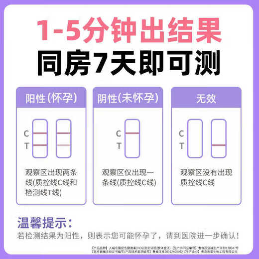 Pregnancy test stick, early pregnancy test paper, high-precision female early pregnancy test paper, hcg test pregnancy strip, pregnancy test, can test 50 times, early pregnancy test paper 50 bags - whole box dismantled