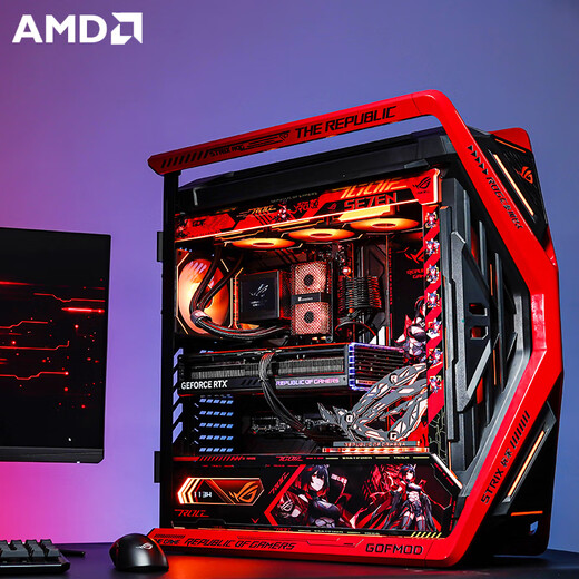 ASUS Ryzen R9 9950X3D/RTX5090D/RTX5080 Night God ROG Family Bucket RO Ji Chuangshishen Desktop Game Desktop E-Sports AI Computer Host R9 9950X3D+ASUS RTX5090丨Three Single Hosts