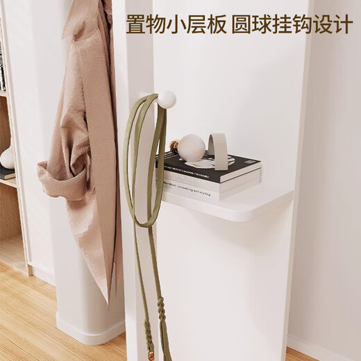 Full Pin House Rotating Dressing Mirror Full-body Floor-standing Mirror Home Bedroom Clothes Rack Mirror Integrated Fitting Mirror Vertical White 46