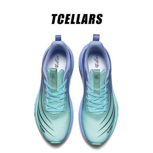 Tcellars sports shoes carbon plate running shoes men's shoes autumn and winter new breathable racing running shoes royal blue green 42