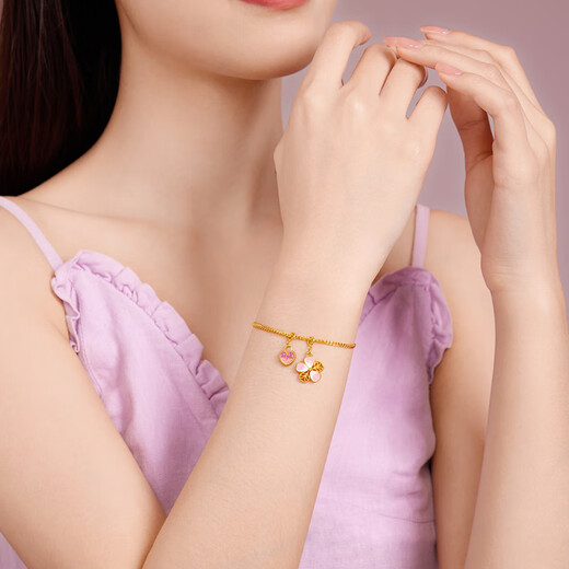 Safir birthday gift 18K gold enamel single pendant female DIY accessories for girlfriend birthday gift pearl chain pricing