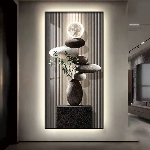
The decorative painting of the entrance hall is led to the door, the wall is opposite the door, the wall painting is light and luxurious, the meaning is good. T12250 120*240 (the wall is recommended for more than 1.5 meters)