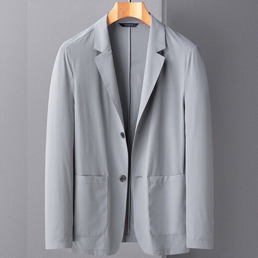 常缕竺【1477次回购】单西薄款超轻薄弹力新款外套防晒冰丝西服西装 米黄 3XL 190码 180-195斤拍