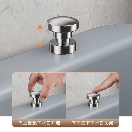 Mop pool, household balcony washing mop pool, bathroom mobile mop pool, underground pool, floor basin, outdoor sink, luxury model - black large size + extended outlet pipe