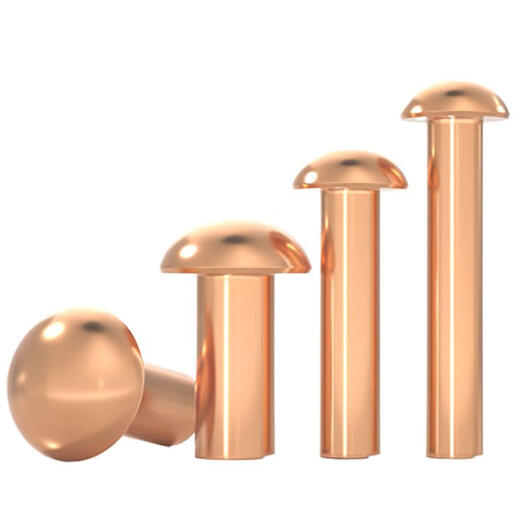 Tianzhuo Hardware national standard copper knock-type solid round head rivets semi-round head yuan cap copper nails M2M3M4M5M6M8mm M4*25 20 pieces