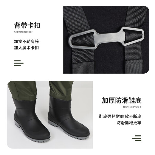 Xionghuo adult waders 3D nylon thickened waders 41 yards waterproof one-piece rain pants for sea fishing waders