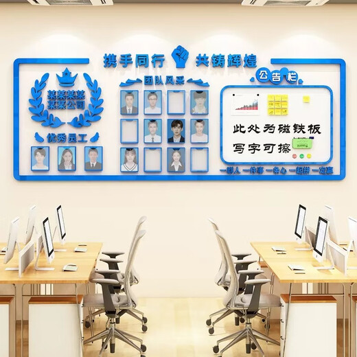 Chengliu Bulletin Board Corporate Culture Culture Wall Team Style Angestellte Angestellte Foto Wall Office Inspirierende Slogan Dekorative Wandaufkleber 3879a Acryl + Magnetische Version Super groß
