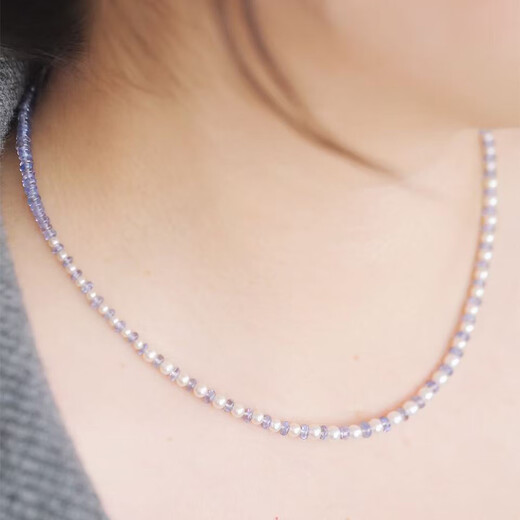 IosnIOSN Natural Tanzanite Freshwater Pearl Silver Necklace/Bracelet Creative Matching Temperament Design Bracelet Type B