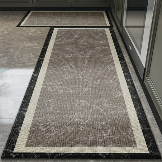 银等专用脚垫防水防油免清洗门口脚垫防滑耐脏可裁剪地面铺垫 14109-安念 50cm*80cm+50cm*180cm地垫