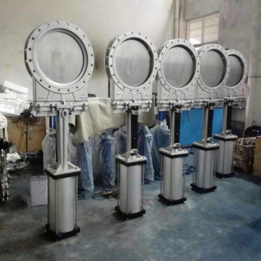 承芯厂家供应PZ673W/X/F气动不锈钢刀型闸阀对夹式304插板阀薄型闸阀 非原价预付定金