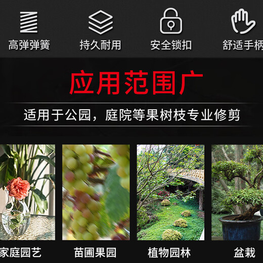 Robin Hood (RUBICON) branch pruning scissors, professional fruit tree pruning scissors, garden pruning shears, gardening shears, large scissors RPS-807