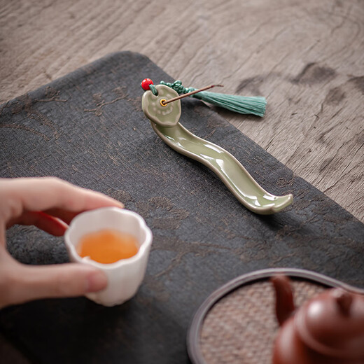 Shangfu creative incense stick small Ruyi incense holder ceramic incense burner ornaments agarwood stove indoor home tea room aromatherapy DYB Ruyi incense stick - dark blue No Specifications