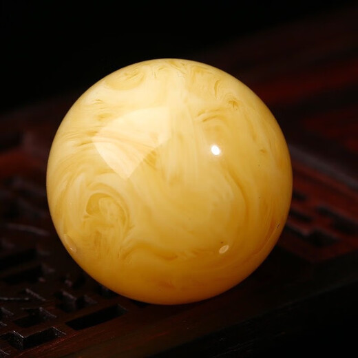 Fat Donglai purchased the same beeswax single bead from Russian material with white flowers and white flowers, chicken oil, yellow and white honey loose beads with beads and round beads, 18MM 1 piece