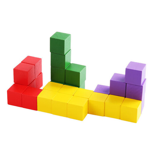 Sense de l'espace pour enfants Soma en trois dimensions carrés de réflexion des blocs de construction mathématiques Éducation précoce des aides à la concentration Toys Toys 100 pièces de blocs de construction [40 comprimés + 54 cartes]