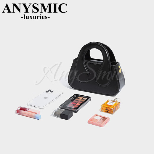 ANYSMIC奢侈高端品牌包包女包小众设计感贝壳手提包情人节礼物送老婆 黑色