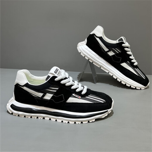 Forrest Gump Shoes Men's 2025 Spring Nuevos zapatos para hombres Versión coreana Bloqueo de color Zapatos casuales versátiles suaves SOLO zapatos deportivos transpirables EC88-695 41