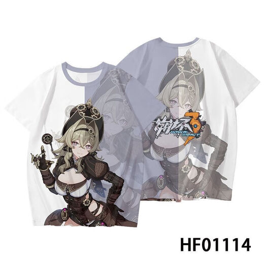 Xibaibeng 3T-shirt, summer short-sleeved, co-branded 3D printed trendy tops for primary and secondary school students and teenagers, Rosalia TXU4885 2XL, suitable for weight 125-140Jin [Jin equals 0.5 kg]