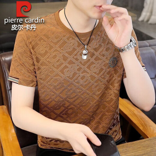 皮尔卡丹高档冰丝无痕短袖t恤男2025夏季新款中青年时尚薄款免烫抗皱上衣 【品质】829白色 M 【95-110斤】